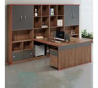KIBONCY Ensemble de Bureau Moderne en Forme T avec clapier Haut, Poste Travail Commercial Double Face Chaise combinée for l'équipe financière et Comptable