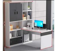 KIBONCY Ensemble de Bureau Moderne en Forme T avec clapier Haut, Poste Travail Commercial Double Face Chaise combinée for l'équipe financière et Comptable