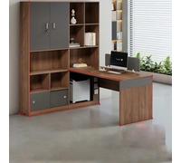 KIBONCY Ensemble de Bureau Moderne en Forme T avec clapier Haut, Poste Travail Commercial Double Face Chaise combinée for l'équipe financière et Comptable
