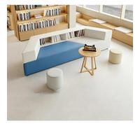 KIBONCY Ensemble De Canapé Bibliothèque Modulaire Géométrique avec Bibliothèque De Rangement, Dossier De Banc Intégré Et Table Basse Ronde en Bois, Poufs D'appoint for Salo(A12)