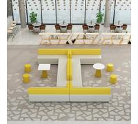 KIBONCY Ensemble De Canapé De Bureau d'angle Décontracté Et Minimaliste for Les Espaces De Réception Et De Salon des Établissements De Formation (Comprend Un Canapé Et Une Table Basse)(E)