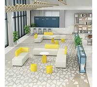 KIBONCY Ensemble De Canapé De Bureau d'angle Décontracté Et Minimaliste for Les Espaces De Réception Et De Salon des Établissements De Formation (Comprend Un Canapé Et Une Table Basse)(G)