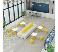 KIBONCY Ensemble De Canapé De Bureau d'angle Décontracté Et Minimaliste for Les Espaces De Réception Et De Salon des Établissements De Formation (Comprend Un Canapé Et Une Table Basse)(F)