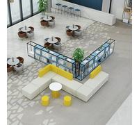 KIBONCY Ensemble De Canapé De Bureau d'angle Décontracté Et Minimaliste for Les Espaces De Réception Et De Salon des Établissements De Formation (Comprend Un Canapé Et Une Table Basse)(C)