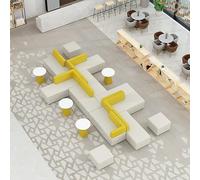 KIBONCY Ensemble De Canapé De Bureau d'angle Décontracté Et Minimaliste for Les Espaces De Réception Et De Salon des Établissements De Formation (Comprend Un Canapé Et Une Table Basse)(D)