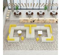 KIBONCY Ensemble De Canapé De Bureau d'angle Décontracté Et Minimaliste for Les Espaces De Réception Et De Salon des Établissements De Formation (Comprend Un Canapé Et Une Table Basse)(K)