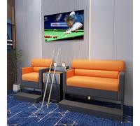 KIBONCY Ensemble de canapé de qualité supérieure avec Table d'appoint, Chaise Longue Confortable à Dossier Haut for Salle de Billard, Salle de Jeux de Club, mobilier de spectateur(A,Three-Seater)