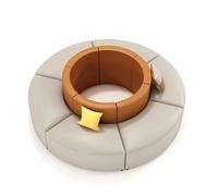 KIBONCY Ensemble de canapé et Table Basse incurvés minimalistes en Forme de C, sièges de Salon de Loisirs créatifs for réception d'entreprise, Zone d'attente et négociation Commerciale(E)