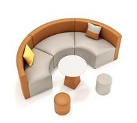 KIBONCY Ensemble de canapé et Table Basse incurvés minimalistes en Forme de C, sièges de Salon de Loisirs créatifs for réception d'entreprise, Zone d'attente et négociation Commerciale(C)