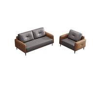 KIBONCY Ensemble de canapés de mobilier de Bureau d'affaires, canapé Confortable rembourré en Cuir avec Pieds en métal, for Les espaces de réception et de Salon(A)