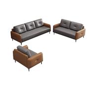 KIBONCY Ensemble de canapés de mobilier de Bureau d'affaires, canapé Confortable rembourré en Cuir avec Pieds en métal, for Les espaces de réception et de Salon(G)