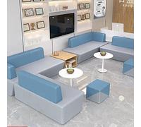KIBONCY Ensemble De Canapés De Réception Modulaires, Banquette Sectionnelle Convertible Moderne en Forme De L for Bureau, Hall D'entrée Et Clinique(E)