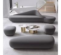 KIBONCY Ensemble De Canapés en Velours avec Table Basse, for Bureau Vente, Hall D'hôtel, Zone Réception du Salon Club, Sièges Négociation Modernes(B,280CM)