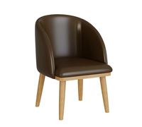 KIBONCY Ensemble De Chaises De Table À Manger du Milieu du Siècle, Canapé Et Pouf, Cadre en Bois Massif, Siège en Cuir PU for Café, Bistro, Restaurant, Salon De Thé, Magasin De Desserts(F)