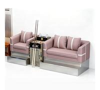 KIBONCY Ensemble de chaises spectateur Billard 1 + 2 Places, canapé visualisation Table en Cuir PU avec Porte-gobelet, Armoire Rangement for Support Queue, for Salle Jeux Club(A)