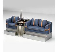 KIBONCY Ensemble de chaises spectateur Billard 1 + 2 Places, canapé visualisation Table en Cuir PU avec Porte-gobelet, Armoire Rangement for Support Queue, for Salle Jeux Club(B)