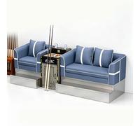 KIBONCY Ensemble de chaises spectateur Billard 1 + 2 Places, canapé visualisation Table en Cuir PU avec Porte-gobelet, Armoire Rangement for Support Queue, for Salle Jeux Club(C)