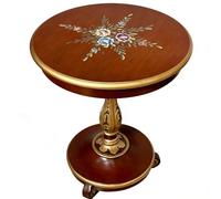 KIBONCY Ensemble De Chaises Table D’appoint en Bois Massif avec Garniture Or Vert Brillant, Meubles Bistro Balcon 2 Places, Combinaison Thé D’Accent Bras Incurvé Vintage(A)