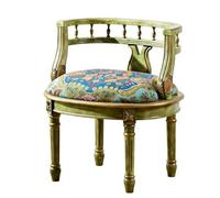 KIBONCY Ensemble De Chaises Table D’appoint en Bois Massif avec Garniture Or Vert Brillant, Meubles Bistro Balcon 2 Places, Combinaison Thé D’Accent Bras Incurvé Vintage(D)