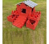 KIBONCY Ensemble de Construction de Maison, Blocs de Construction en Bois, Blocs d'architecture, projets de Bricolage réutilisables, Peinture à Base d'eau respectueuse de l'environnement(1166pc)