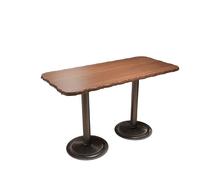 KIBONCY Ensemble de Meubles de Salle à Manger Vintage en Bois, Tables à Bords festonnés, chaises à Dossier en rotin touffeté Vert, Base en métal orné, for Restaurant, café et Bistro(D)