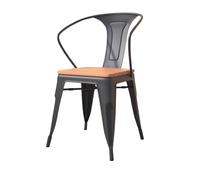 KIBONCY Ensemble de Salle à Manger Extérieure, Cadre Métallique avec Plateau Effet Bois, Table Carrée/Rectangulaire et Chaises pour Jardin, Terrasse, Café(Two Chairs)