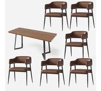 KIBONCY Ensemble De Sièges De Cabine De Restaurant Commercial - Dessus De Table en Bois Massif, Revêtement en Cuir Nappa, Éponge Haute Résilience, Café, Bar, Bistro, Salon, KTV(22)