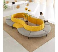 KIBONCY Ensemble de sièges de réception incurvés élégants, canapé irrégulier créatif for Le Hall du Bureau, l'établissement de Formation, la réception et Le Salon de négociation Commerciale(C)