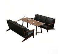 KIBONCY Ensemble de Table de Chaise de Salle à Manger en Cuir, siège avec Cadre en Bois Massif, for café, Restaurant, Cuisine à Domicile(C)