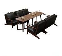 KIBONCY Ensemble de Table et Chaise de Salle à Manger en Cuir, avec Cadre en Bois Massif, for café, Cuisine à Domicile, Petit Restaurant(A)