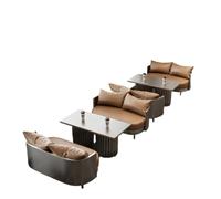 KIBONCY Ensemble de Table et de chaises, canapé Rond Simple et Double en Cuir PU avec Table Basse sur Pied for Salle de Billard, café, Salle de Jeux et Zone d'attente de réception(K)