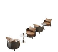 KIBONCY Ensemble de Table et de chaises, canapé Rond Simple et Double en Cuir PU avec Table Basse sur Pied for Salle de Billard, café, Salle de Jeux et Zone d'attente de réception(N)