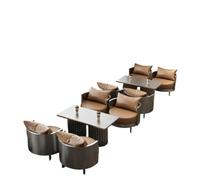 KIBONCY Ensemble de Table et de chaises, canapé Rond Simple et Double en Cuir PU avec Table Basse sur Pied for Salle de Billard, café, Salle de Jeux et Zone d'attente de réception(M)