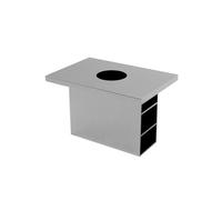 KIBONCY Ensemble De Table Et Sièges De Restaurant Industriel en Acier Inoxydable, Banc De Salle À Manger Modulaire avec Coussins en Simili Cuir for Hot Pot Barbecue Bistro, Gris Argenté(G)