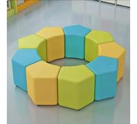KIBONCY Ensemble de tabourets à 5 et 6 côtés - Sièges Bas en Cuir PU for salles de Classe ou centres de Formation - Tabourets empilables de Forme colorée for Une Utilisation Flexible(D)