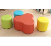 KIBONCY Ensemble De Tabourets Souples en Forme Trèfle Irrégulier, Sièges Modulaires Colorés Mousse, Petite Combinaison Poufs Ronds for Salle Jeux for Enfants, Centre Formation Garderie(M)
