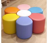 KIBONCY Ensemble De Tabourets Souples en Forme Trèfle Irrégulier, Sièges Modulaires Colorés Mousse, Petite Combinaison Poufs Ronds for Salle Jeux for Enfants, Centre Formation Garderie(B)