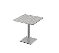 KIBONCY Ensemble Table À Manger Et Chaises en Acier Inoxydable for Restaurant Barbecue Bistro, Meubles Industriels Vintage en Métal avec Design Empilable Pliable, Café Snack-Bar(D60CM)