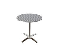 KIBONCY Ensemble Table À Manger Et Chaises en Acier Inoxydable for Restaurant Barbecue Bistro, Meubles Industriels Vintage en Métal avec Design Empilable Pliable, Café Snack-Bar(B80CM)