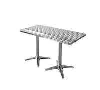KIBONCY Ensemble Table À Manger Et Chaises en Acier Inoxydable for Restaurant Barbecue Bistro, Meubles Industriels Vintage en Métal avec Design Empilable Pliable, Café Snack-Bar(C120CM)