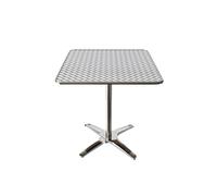 KIBONCY Ensemble Table À Manger Et Chaises en Acier Inoxydable for Restaurant Barbecue Bistro, Meubles Industriels Vintage en Métal avec Design Empilable Pliable, Café Snack-Bar(A70CM)