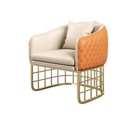 KIBONCY Ensemble Table Basse Ronde et 4 chaises for Salle à Manger, mobilier Confortable for Salon, Balcon ou terrasse.(Orange)