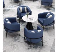KIBONCY Ensemble Table et Chaise de négociation de Luxe léger for Bureau de Vente, Hall d'hôtel, Bureau, café et Restaurant(Set7)