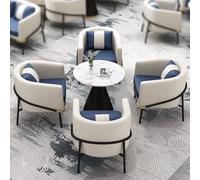 KIBONCY Ensemble Table et Chaise de négociation de Luxe léger for Bureau de Vente, Hall d'hôtel, Bureau, café et Restaurant(Set8)