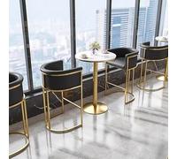 KIBONCY Ensemble Table et chaises de Bar Commercial de Style Nordique - Comptoir en Dalles de Roche, tabourets Hauts for magasins de thé au Lait, cafés, Bars musicaux, Restaurants(Set 1)