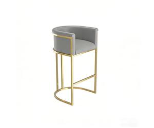 KIBONCY Ensemble Table et chaises de Bar Commercial de Style Nordique - Comptoir en Dalles de Roche, tabourets Hauts for magasins de thé au Lait, cafés, Bars musicaux, Restaurants(Gray Chair)