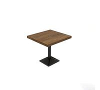 KIBONCY Ensemble Table Et Chaises en Bois Massif De Style Camping Industriel - Dessus en Pin Importé, Revêtement Simili Cuir, Éponge Haute Densité, Cadre en Fer Café, Bar, Bistro(5)