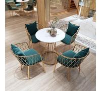 KIBONCY Ensemble Table et chaises for Magasin de thé au Lait Dessert, Chaise inclinable Populaire, Bar de Loisirs, café, Salon de beauté, Studio Photo, Table Simple avec Quatre chaises(H)