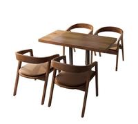 KIBONCY Ensemble Table et chaises rétro en Bois Massif et rotin Style Wabi-Sabi, idéal for Un Restaurant Commercial de Style Western, Un café ou Un Bar. Table et chaises de négociation.(K)