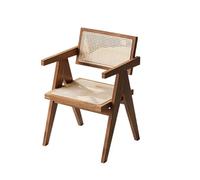 KIBONCY Ensemble Table et chaises rétro en Bois Massif et rotin Style Wabi-Sabi, idéal for Un Restaurant Commercial de Style Western, Un café ou Un Bar. Table et chaises de négociation.(P)